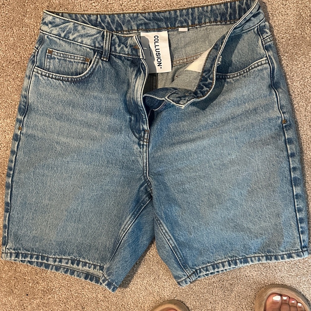 Collusion Women's Blue Jean Shorts size 8